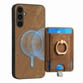 thumbnail image 1 of ELEHOLD Leather Case for Samsung Galaxy A14 5G Magnetic Detachable Card Holder Magnetic 2 in 1 Wallet Case with Ring Holder Kickstand Compatible with Mag Safe Shockproof Cover,brown, 1 of 8