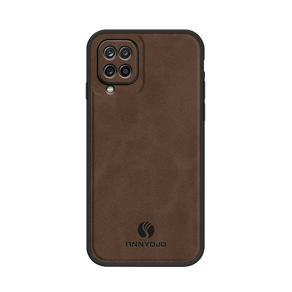 ELEHOLD Leather Case for Samsung Galaxy A22 4G,Slim Thin Lightweight Case All-Inclusive Camera Lens Protection Work with Magnetic Car Mount Holder Full Body Shockproof Anti-Scratch Case,Brown
