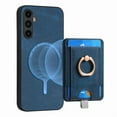 thumbnail image 1 of ELEHOLD Leather Case for Samsung Galaxy A24 4G Magnetic Detachable Card Holder Magnetic 2 in 1 Wallet Case with Ring Holder Kickstand Compatible with Mag Safe Shockproof Cover,blue, 1 of 8
