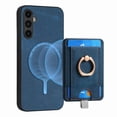 thumbnail image 1 of ELEHOLD Leather Case for Samsung Galaxy A34 5G Magnetic Detachable Card Holder Magnetic 2 in 1 Wallet Case with Ring Holder Kickstand Compatible with Mag Safe Shockproof Cover,blue, 1 of 8