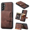 thumbnail image 1 of ELEHOLD Leather Case for Samsung Galaxy A34 5G Wallet Card Holders Magnetic Clasp Stand Function Full Body Shockproof Protection for Samsung A34 5G,Coffee, 1 of 5