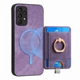thumbnail image 1 of ELEHOLD Leather Case for Samsung Galaxy A52 5G Magnetic Detachable Card Holder Magnetic 2 in 1 Wallet Case with Ring Holder Kickstand Compatible with Mag Safe Shockproof Cover,purple, 1 of 8