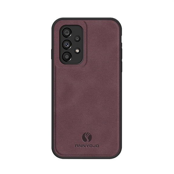 ELEHOLD Leather Case for Samsung Galaxy A73 5G,Slim Thin Lightweight Case All-Inclusive Camera Lens Protection Work with Magnetic Car Mount Holder Full Body Shockproof Anti-Scratch Case,Winered