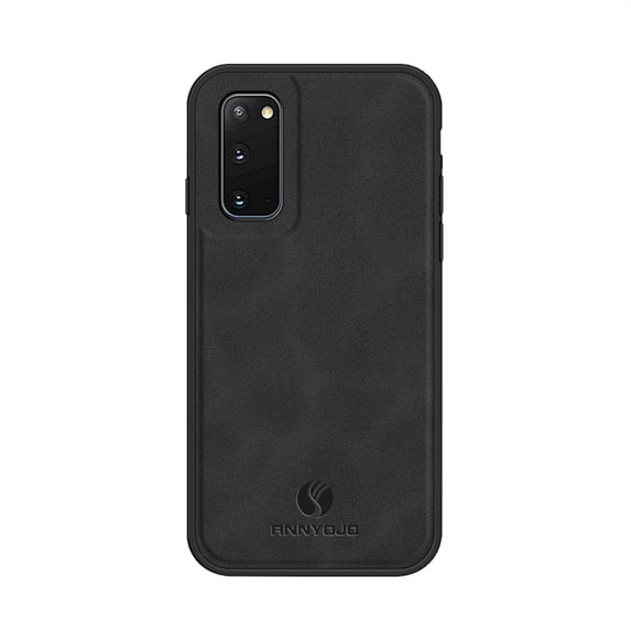 ELEHOLD Leather Case for Samsung Galaxy S20+,Slim Thin Lightweight Case All-Inclusive Camera Lens Protection Work with Magnetic Car Mount Holder Full Body Shockproof Anti-Scratch Case,Black