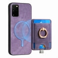 thumbnail image 1 of ELEHOLD Leather Case for Samsung Galaxy S20 Ultra Magnetic Detachable Card Holder Magnetic 2 in 1 Wallet Case with Ring Holder Kickstand Compatible with Mag Safe Shockproof Cover,purple, 1 of 8