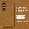 thumbnail image 1 of ELEHOLD Leather Case for Samsung Galaxy S23 6.1",Luxury Sheepskin Comfortable Grip All-inclusive Lens Protection Soft Edge Shockproof Slim Case for Samsung S23, Brown, 1 of 6