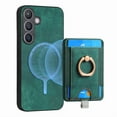 thumbnail image 1 of ELEHOLD Leather Case for Samsung Galaxy S23 FE Magnetic Detachable Card Holder Magnetic 2 in 1 Wallet Case with Ring Holder Kickstand Compatible with Mag Safe Shockproof Cover,green, 1 of 8