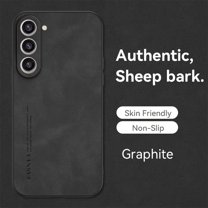 ELEHOLD Leather Case for Samsung Galaxy S23 Plus 6.6",Luxury Sheepskin Comfortable Grip All-inclusive Lens Protection Soft Edge Shockproof Slim Case for Samsung S23 ,Black