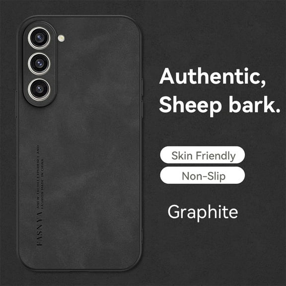 ELEHOLD Leather Case for Samsung Galaxy S23 Plus 6.6",Luxury Sheepskin Comfortable Grip All-inclusive Lens Protection Soft Edge Shockproof Slim Case for Samsung S23+,Black