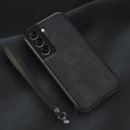 thumbnail image 1 of ELEHOLD Leather Case for Samsung Galaxy S23 Plus/S23+, Skin-Friendly Premium Leather Lens Protection with Wrist Strap Compatible with Magnetic Car Mount Shockproof Case,Black, 1 of 5