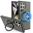 thumbnail image 1 of ELEHOLD Leather Case for Samsung Galaxy S23 Plus,Strong Magnetic Compatible with Mag Safe 360 Rotation Ring Kickstand Function Anti-Scratches Protective Case for Samsung Galaxy S23 Plus,Gray, 1 of 9