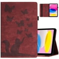 thumbnail image 1 of ELEHOLD Leather Case for Samsung Galaxy Tab S9/S9 FE Flip Folio Case with Butterflies & Cat Pattern Built-in Card Holders Elastic Band Anti-Slip Kickstand Full Protective Shockproof Case,winered, 1 of 1