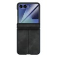 thumbnail image 1 of ELEHOLD Leather Case for Samsung Galaxy Z Flip 7 2025, Shockproof PU Leather Hinge Protection Cover Flip Full Body Foldable Phone Cover Built-in Front Protective Screen Protector, Black, 1 of 6