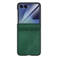 thumbnail image 1 of ELEHOLD Leather Case for Samsung Galaxy Z Flip 7 2025, Shockproof PU Leather Hinge Protection Cover Flip Full Body Foldable Phone Cover Built-in Front Protective Screen Protector, Green, 1 of 6