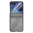 thumbnail image 1 of ELEHOLD Leather Case for Samsung Galaxy Z Flip 7 2025, Shockproof PU Leather Hinge Protection Cover Flip Full Body Foldable Phone Cover Built-in Front Protective Screen Protector, Gray, 1 of 6