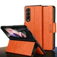thumbnail image 1 of ELEHOLD Leather Case for Samsung Galaxy Z Fold 3 Premium PU Leather  Case Full Body All-Inclusive Protection Flip Case Magnetic Closure  Shockproof Cover for Samsung Z Fold 3 for Men Women,Orange, 1 of 6