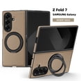 thumbnail image 1 of ELEHOLD Leather Case for Samsung Galaxy Z Fold 7,Strong Magnetic Compatible with Mag Safe 360 Rotation Ring Kickstand Function Anti-Scratches Protective Case for Samsung Galaxy Z Fold 7,Desertgold, 1 of 7
