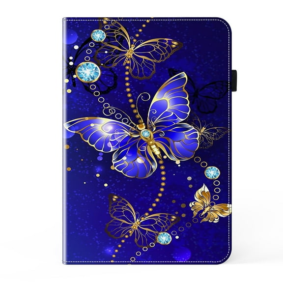 ELEHOLD Leather Case for Samsung Tab S6 10.5" (2019) Flip Folio Case with Card Holders Anti-Slip Strip Kickstand Function Full Protective Shockproof Case,Butterfly