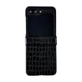 thumbnail image 1 of ELEHOLD Leather Case for Samsung Galaxy Z Flip 6, Crocodile Pattern soft TPU Slim Thin Shockproof Case with Hinge Protection,Black, 1 of 7