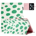 thumbnail image 1 of ELEHOLD Leather Case for iPad 10th Gen 10.9" 2022, Cute Point Pattern with Card Slots Auto Wake/Sleep Function Cover Kickstand Magnetic Clasp Shockproof Protective Case,  White + Green, 1 of 8