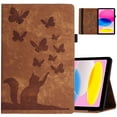 thumbnail image 1 of ELEHOLD Leather Case for iPad Pro 10.5" (2017/2019) Flip Folio Case with Butterflies & Cat Pattern Built-in Card Holders Elastic Band Anti-Slip Kickstand Full Protective Shockproof Case,brown, 1 of 8