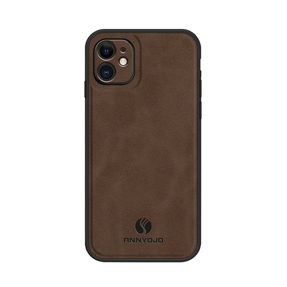 ELEHOLD Leather Case for iPhone 11,Slim Thin Lightweight Case All-Inclusive Camera Lens Protection Work with Magnetic Car Mount Holder Full Body Shockproof Anti-Scratch Case,Brown