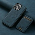 thumbnail image 1 of ELEHOLD Leather Case for iPhone 12 Pro / 12 Premium Lychee Texture Leather Case with Detachable Magnetic Card Holder Compatible with MagSafe Charging Shockproof Case for iPhone 12 Pro / 12 6.1",blue, 1 of 8