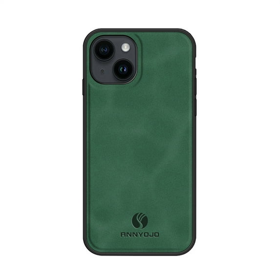 ELEHOLD Leather Case for iPhone 13,Slim Thin Lightweight Case All-Inclusive Camera Lens Protection Work with Magnetic Car Mount Holder Full Body Shockproof Anti-Scratch Case,Darkgreen
