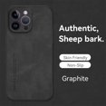 thumbnail image 1 of ELEHOLD Leather Case for iPhone 14 Pro 6.1",Luxury Sheepskin Comfortable Grip All-inclusive Lens Protection Soft Edge Shockproof Slim Case for iPhone 14 Pro,Black, 1 of 6