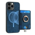 thumbnail image 1 of ELEHOLD Leather Case for iPhone 14 Pro Magnetic Detachable Card Holder Magnetic 2 in 1 Wallet Case with Ring Holder Kickstand Compatible with Mag Safe Shockproof Cover,blue, 1 of 8