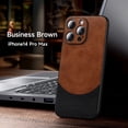 thumbnail image 1 of ELEHOLD Leather Case for iPhone 14 Pro Max, Luxury PU Leather Case Strong Magnetic Compatible with Mag Safe Soft Touch Shockproof Cover for iPhone 14 Pro Max, Brown, 1 of 8