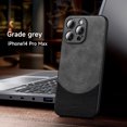 thumbnail image 1 of ELEHOLD Leather Case for iPhone 14 Pro Max, Luxury PU Leather Case Strong Magnetic Compatible with Mag Safe Soft Touch Shockproof Cover for iPhone 14 Pro Max, Grey, 1 of 8