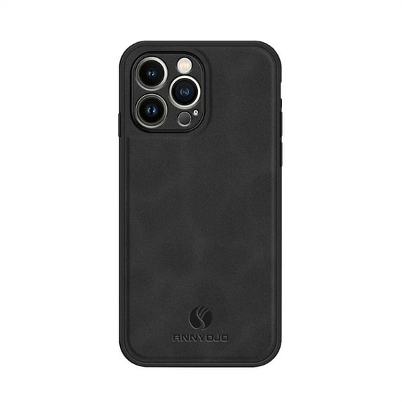 ELEHOLD Leather Case for iPhone 14 Pro Max,Slim Thin Lightweight Case All-Inclusive Camera Lens Protection Work with Magnetic Car Mount Holder Full Body Shockproof Anti-Scratch Case,Black