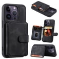 thumbnail image 1 of ELEHOLD Leather Case for iPhone 14 Pro Max Wallet Card Holders Magnetic Clasp Stand Function Full Body Shockproof Protection for iPhone 14 Pro Max 6.7 inch, Black, 1 of 7