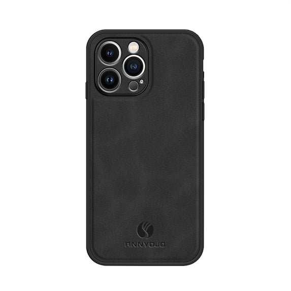 ELEHOLD Leather Case for iPhone 14 Pro,Slim Thin Lightweight Case All-Inclusive Camera Lens Protection Work with Magnetic Car Mount Holder Full Body Shockproof Anti-Scratch Case,Black
