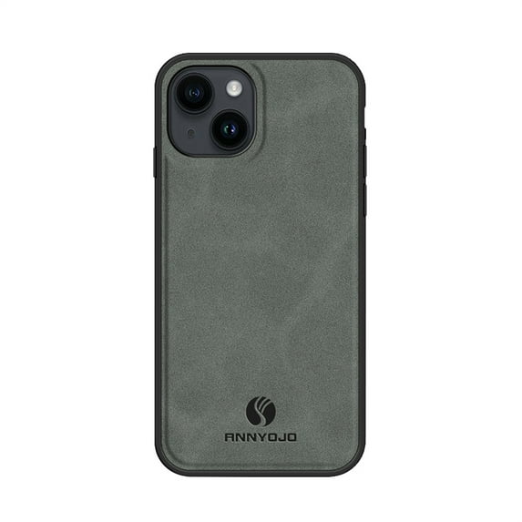 ELEHOLD Leather Case for iPhone 14,Slim Thin Lightweight Case All-Inclusive Camera Lens Protection Work with Magnetic Car Mount Holder Full Body Shockproof Anti-Scratch Case,Gray