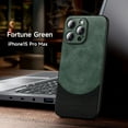 thumbnail image 1 of ELEHOLD Leather Case for iPhone 15 Pro Max, Luxury PU Leather Case Strong Magnetic Compatible with Mag Safe Soft Touch Shockproof Cover for iPhone 15 Pro Max, Green, 1 of 10