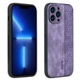 thumbnail image 1 of ELEHOLD Leather Case for iPhone 15 Pro Stylish Embossed Pattern Deisgn Ultra Slim Thin Scratch Resistant Shockproof Case Support Wireless Charging for iPhone 15 Pro - Purple, 1 of 10