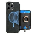 thumbnail image 1 of ELEHOLD Leather Case for iPhone 8 Plus/7 Plus Magnetic Detachable Card Holder Magnetic 2 in 1 Wallet Case with Ring Holder Kickstand Compatible with Mag Safe Shockproof Cover,black, 1 of 8