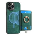 thumbnail image 1 of ELEHOLD Leather Case for iPhone XS/X Magnetic Detachable Card Holder Magnetic 2 in 1 Wallet Case with Ring Holder Kickstand Compatible with Mag Safe Shockproof Cover,green, 1 of 8