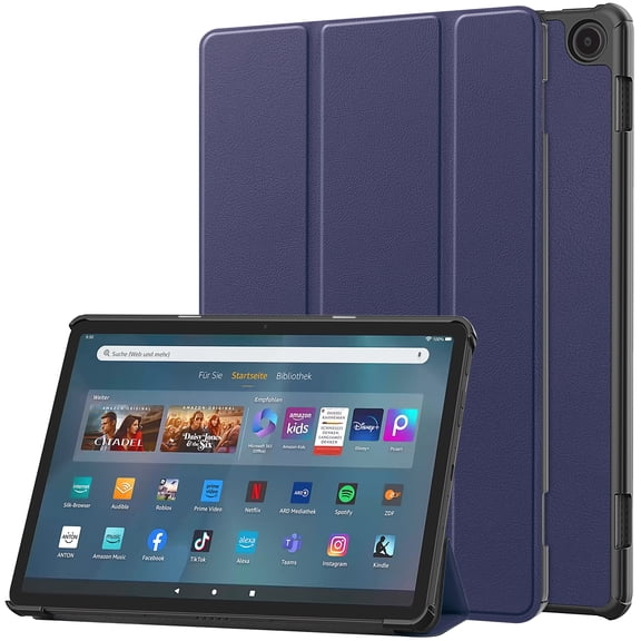 ELEHOLD Leather Protective Case for Amazon Fire Max 11 2023 Adjustable Kickstand Magnetic Folio Slim Shockproof Case for Fire Max 11(2023, 13th Gen),Deep Blue
