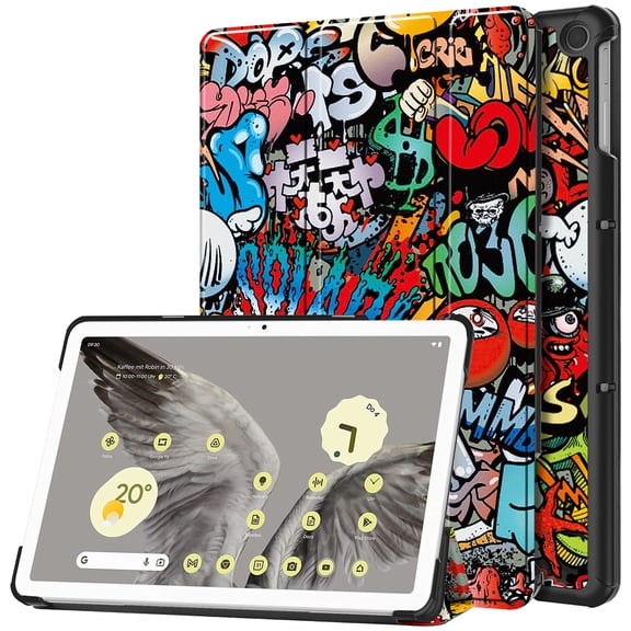 ELEHOLD Leather Protective Case for Google Pixel Tablet 2023 Cute Stylish Pattern Adjustable Kickstand Magnetic Folio Slim Shockproof Case for Google Pixel Tablet,Painting