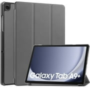 ELEHOLD Leather Protective Case for Samsung Galaxy Tab A9+ 2023 Adjustable Kickstand Auto Wake Sleep Magnetic Folio Slim Shockproof Case for Samsung Galaxy Tab A9 Plus 11 Inch Tablet,Gray