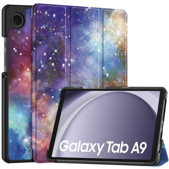 ELEHOLD Leather Protective Case for Samsung Galaxy Tab A9 2023 Adjustable Kickstand Magnetic Trifold Folio Slim Shockproof Case for Samsung Galaxy Tab A9 8.7 Inch Tablet,Galaxy