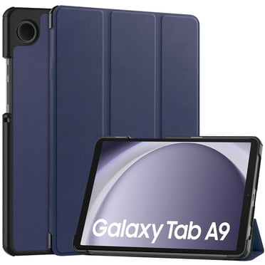 ELEHOLD Leather Protective Case for Samsung Galaxy Tab A9 2023 Adjustable Kickstand Magnetic Trifold Folio Slim Shockproof Case for Samsung Galaxy Tab A9 8.7 Inch Tablet,Deep Blue