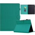 thumbnail image 1 of ELEHOLD Leather Wallet Case For Amazon Kindle Paperwhite 11th Gen 2022 6" Release Fiber Pattern Lightweight Folio Stand Cover, Auto Sleep&Week Function, Full Body Protection, Cyan, 1 of 9