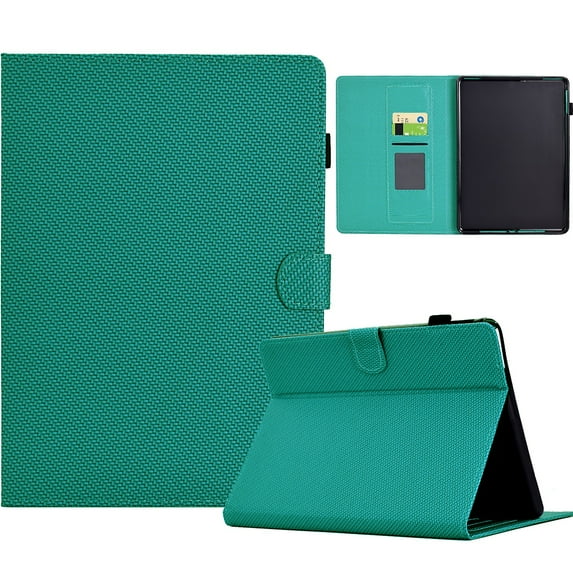 ELEHOLD Leather Wallet Case For Amazon Kindle Paperwhite 5 (11th Generation) 2021 Fiber Pattern Lightweight Folio Stand Cover, Auto Sleep&Week Function, Full Body Protection, Cyan