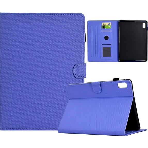 ELEHOLD Leather Wallet Case For Lenovo Tab M9 2023 Fiber Pattern Lightweight Folio Stand Cover, Auto Sleep&Week Function, Full Body Protection, Purple