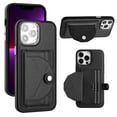 thumbnail image 1 of ELEHOLD Leather Wallet Case For iPhone 11 Pro,Premium Leather Material with Back Card Holders Magnetic Button Full Body Shockproof Luxury Case,Black, 1 of 6