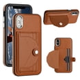 thumbnail image 1 of ELEHOLD Leather Wallet Case For iPhone XS/X,Premium Leather Material with Back Card Holders Magnetic Button Full Body Shockproof Luxury Case,Brown, 1 of 6